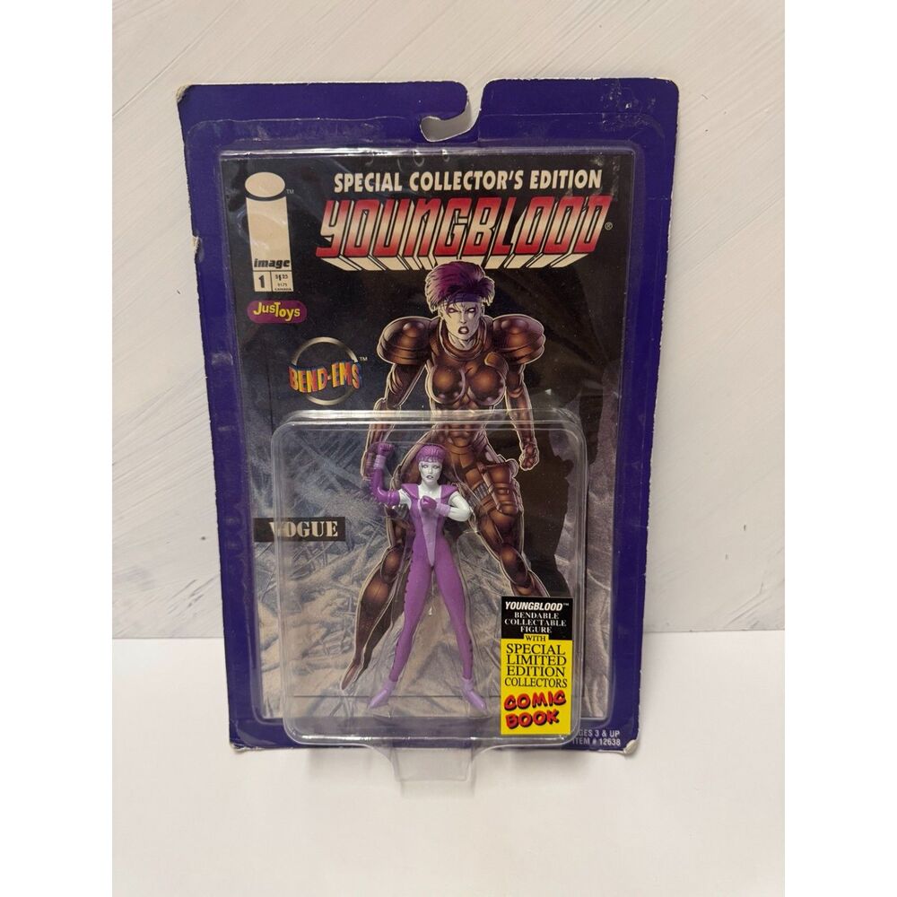 Vintage Youngblood Vogue Bendable Figure 1995 Just Toys MOC Sealed Comic Include